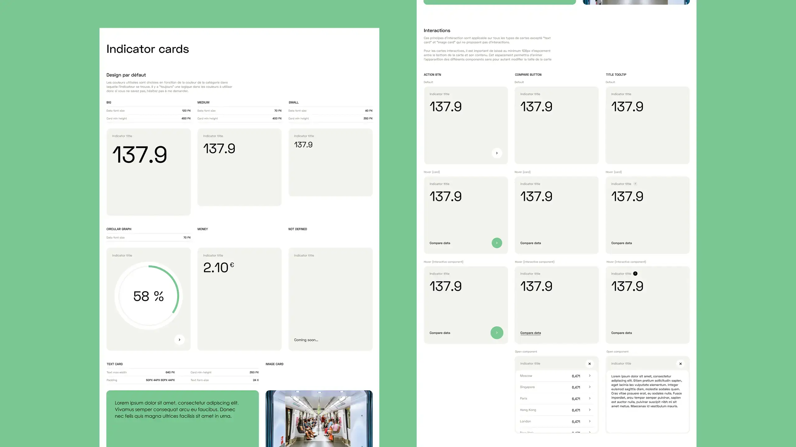Extraits du design avec du contenu de remplissage