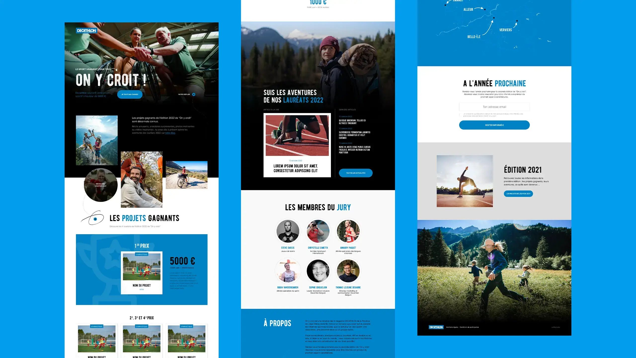 Extrait du design, montrant plusieurs pages du site