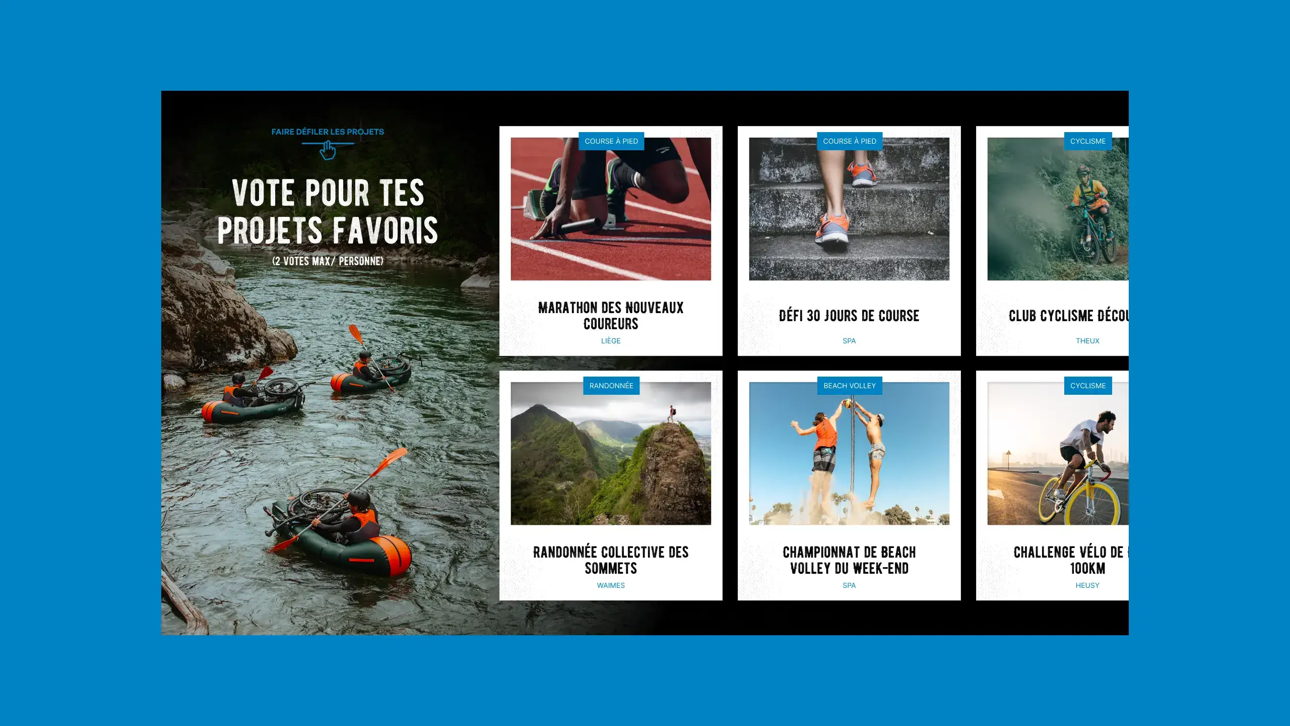 Capture d’écran du site montrant la page de vote