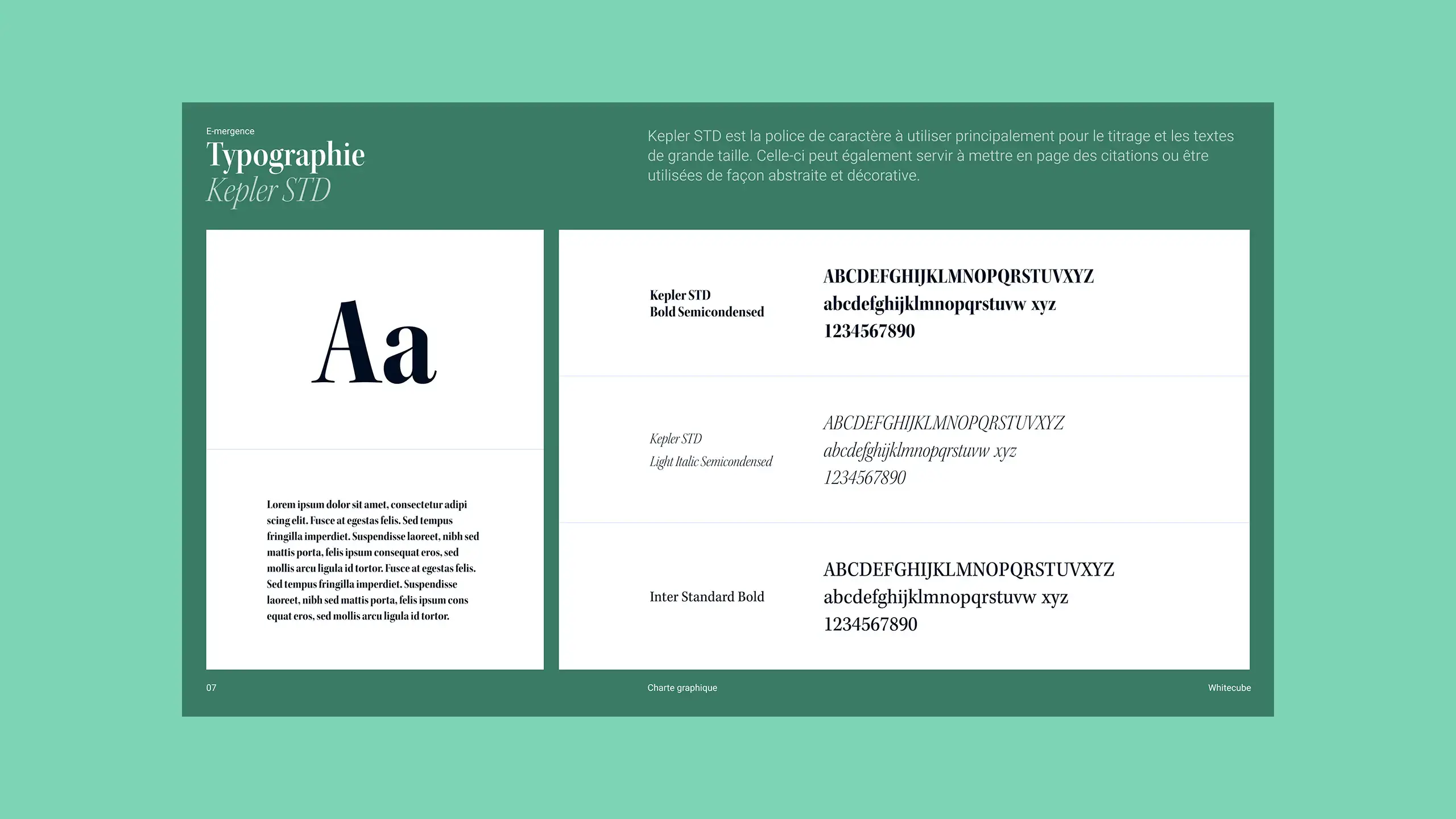 Extrait du chapitre "Typographie" de la charte graphique