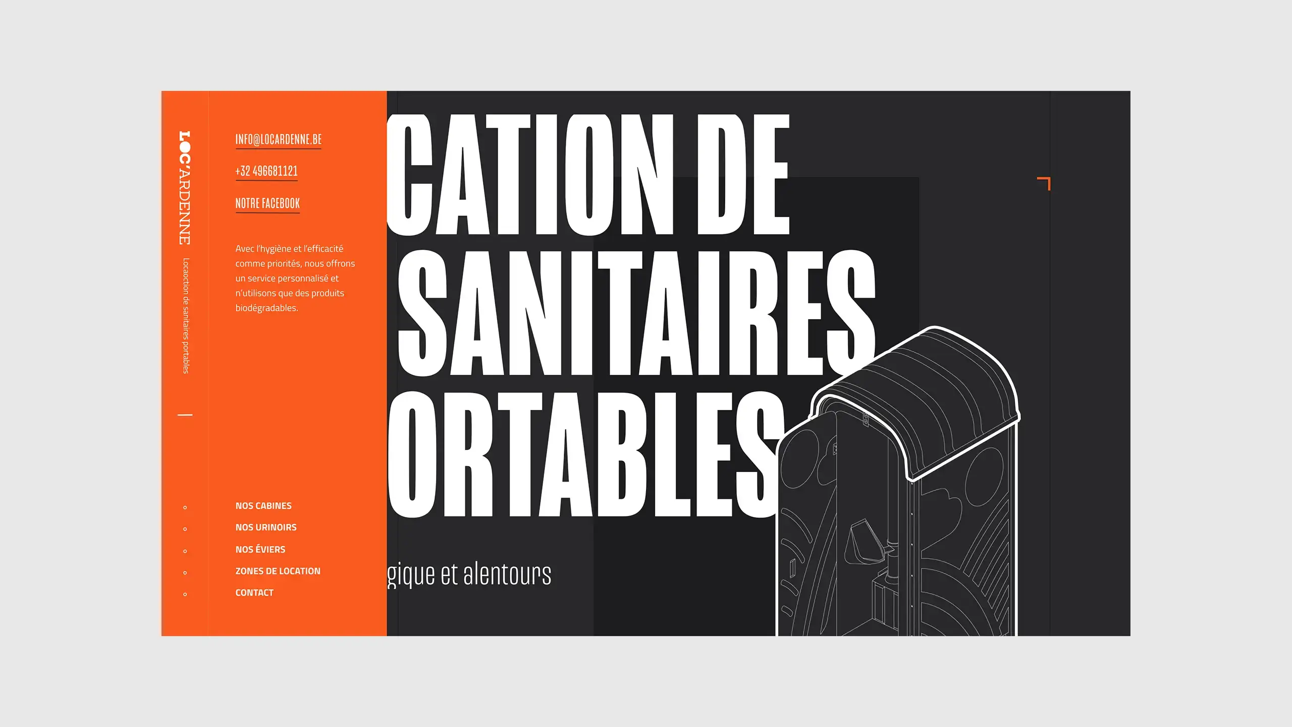 Capture d’écran du site montrant la page d’accueil