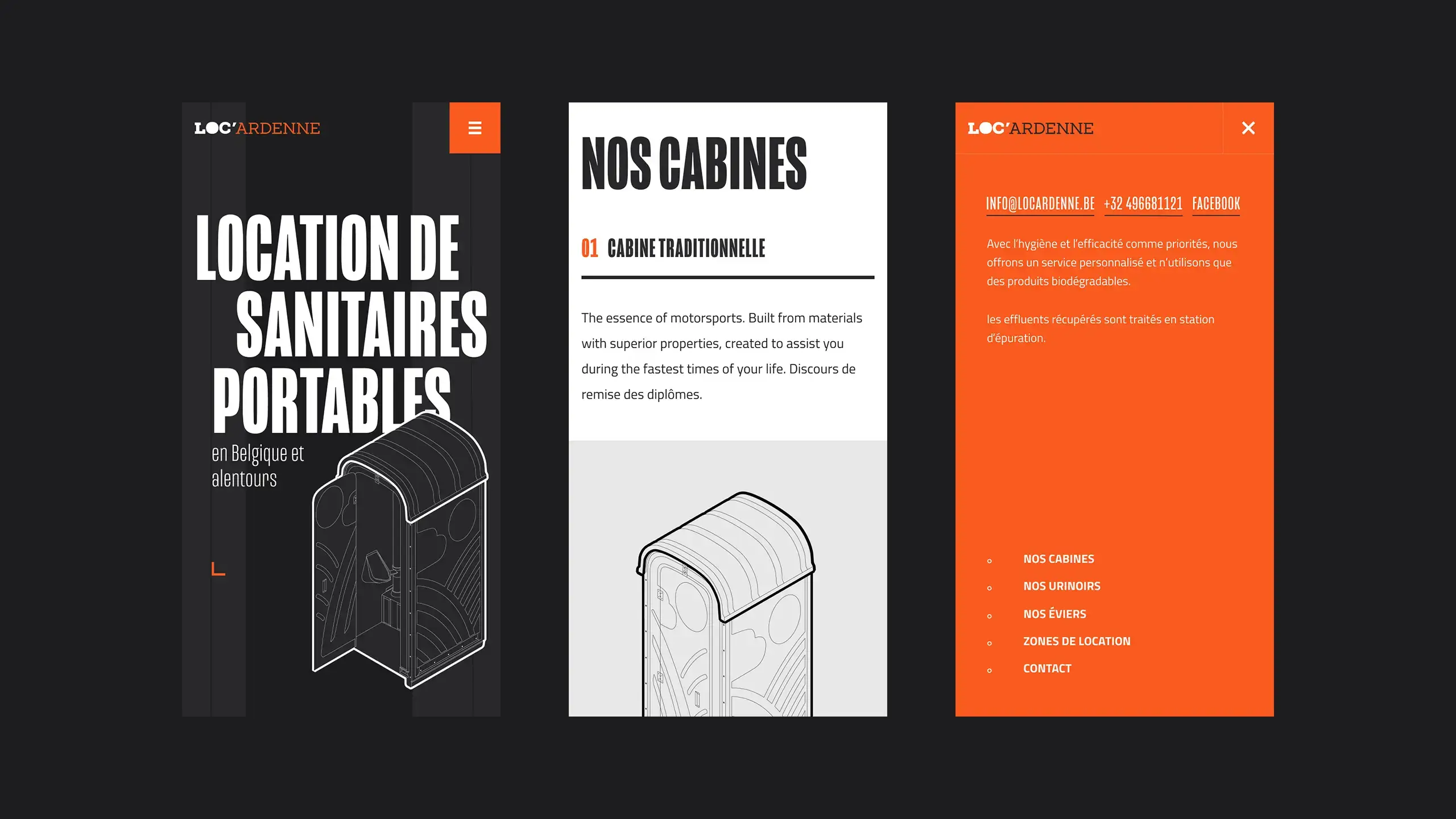 Captures d’écran du site mettant en avant l’aspect responsive du site